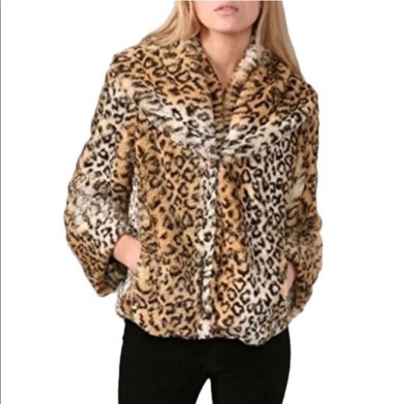 Alice + Olivia Jackets & Blazers - Alice + Olivia faux fur leopard coat jacket size S